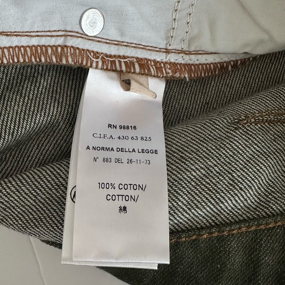 Cotélac High-Waisted Wide Leg Jeans In Mousse/ Green Size 3/US 10 NEW - Picture 6 of 8